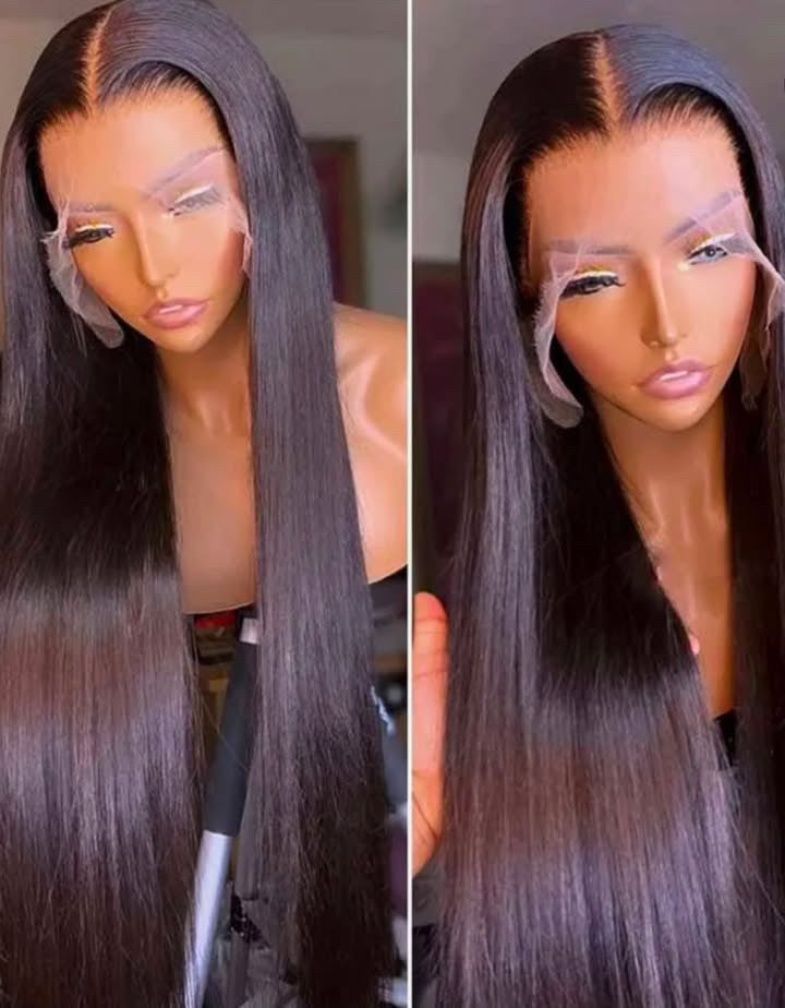 Black straight 180% Density (13x4) Glueless HD Lace